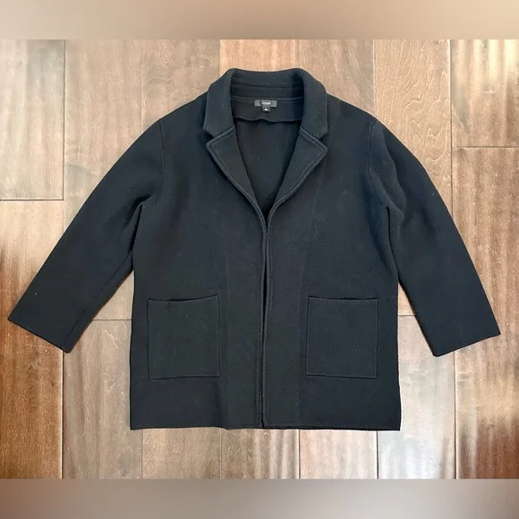 J. Crew Sophie Open-Front Sweater- Blazer in Black - Picture 5 of 7